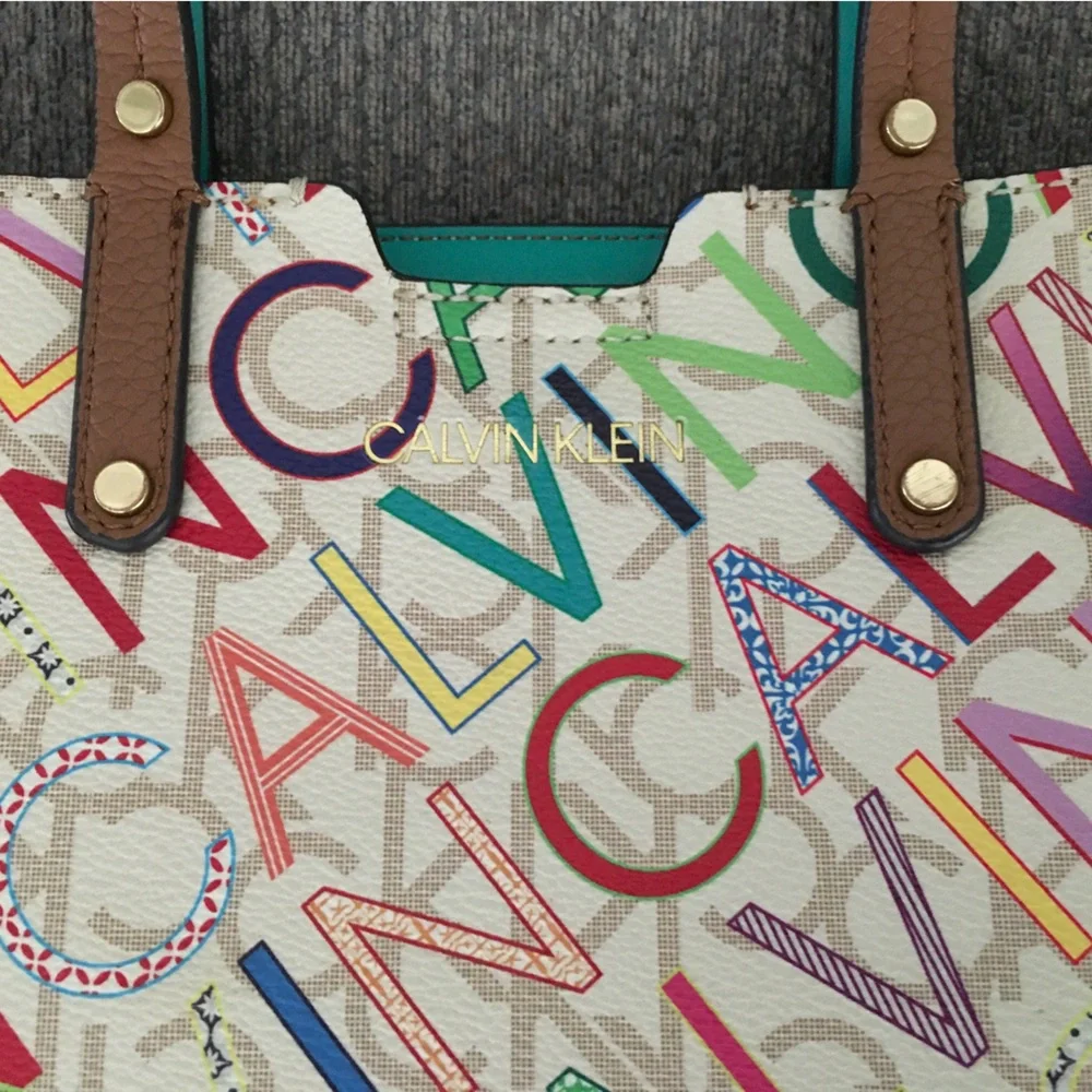 Calvin Klein Multicolor Signature Logo Mini Tote Bag with Crossbody Strap